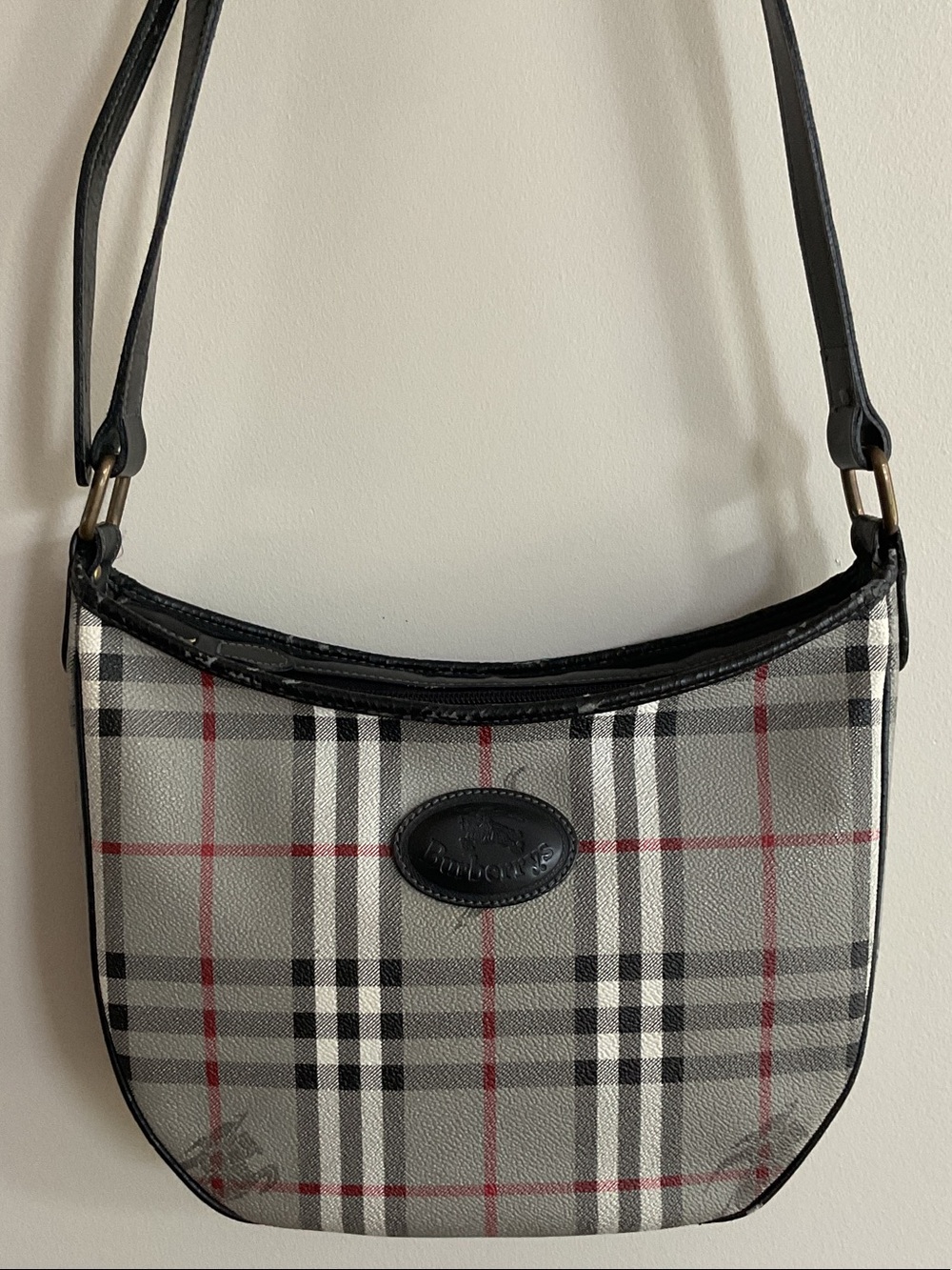 Vintage Burberrys Nova Check Mini Shoulder Bag 27cm Made in England